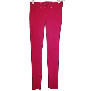 2521 * Gray Saks Fifth Avenue Skinny Jeans Hot Pink Size 25